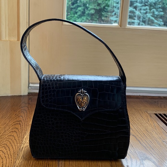 NWT Vicenza black handbag. Gold/silver detailing. Pebbled...